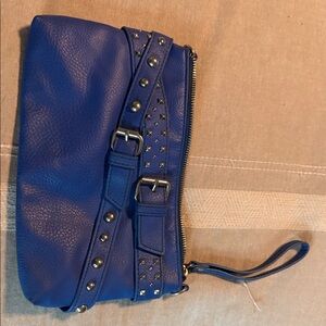 Blue Studded Clutch